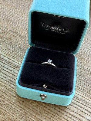 Tiffany & Co. Solitär Diamantring Platin Pt950 0,21 ct Gr. 52 Zertifikat