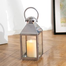 Grablaterne Laterne Kerzenlaterne Windlicht Silber Garten Kerzenleuchte