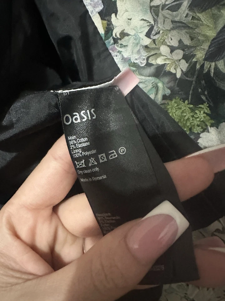 Gorgeous Oasis Floral Cotton Blend Blazer Jacket - Size 10 / 36 - Image 4 of 4