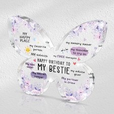 Happy Birthday to My Best Friend Butterfly Acrylic Sign - Purple Soul purple47