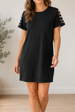 Michael Kors Black Short Ladder Sleeve Dress Size Small