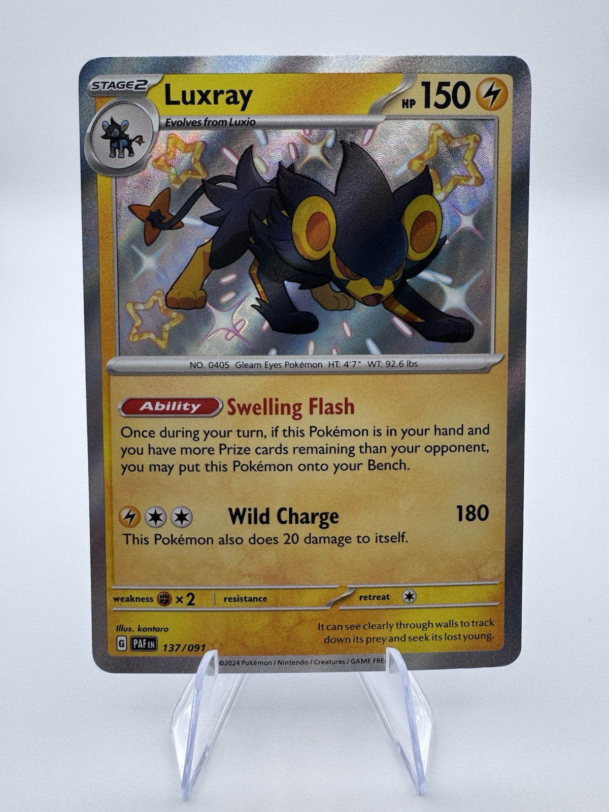 Luxray 137/091 Shiny Rare SV: Paldean Fates Pokemon TCG NM