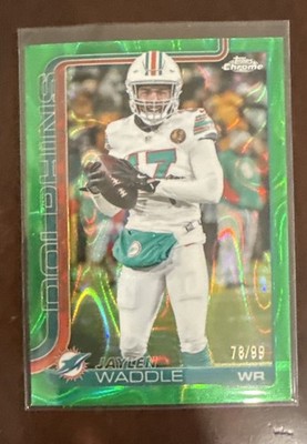 2025 Topps Chrome - Jaylen Waddle #186 Green Lava Refractor /99