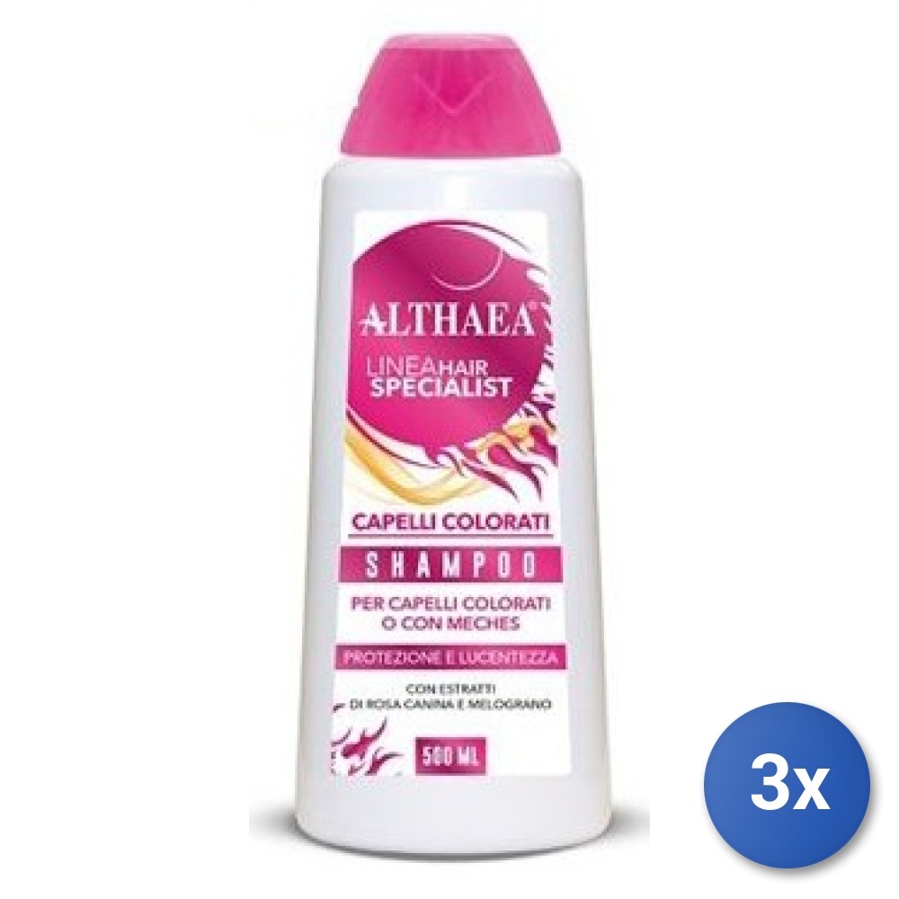 3X Althaea Shampoo 500 ML. Colored Made In Italy