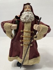 vintage paper mache and resin Christmas Santa Claus 10 1/2  