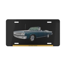 Legendary 1965 Dodge Coronet Convertible Metal Front License Plate - Vintage