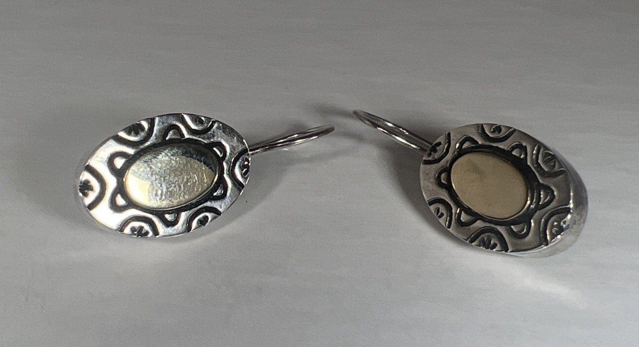 Solid 925 Sterling Silver Whimsical Design Copper… - image 5