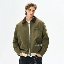 Lapel Jacket Men's Autumn New Style Retro Loose Commuter American Coats Workwear