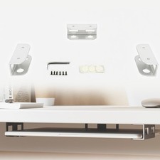 Under Desk Laptop Mount Metal Shelf Wall Holder Fits Thickness 1.6 Inch White