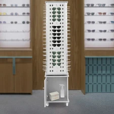 360�� Rotating Glasses Storage Display Stand 152p Sunglasses Organizer W/ Wheels