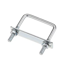 Square U-Bolts 3-1/4" Inner Width Carbon Steel M8 with Nuts Frame Plate Washers