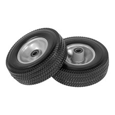 2pcs 2.50-4 Flat Free Tires  Wheels for Hand Truck Garden Wagon Trolley Dolly