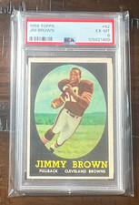 1958 Topps Jim Brown Rookie RC #62 PSA 6 Cleveland Browns Higher End Sharp Color