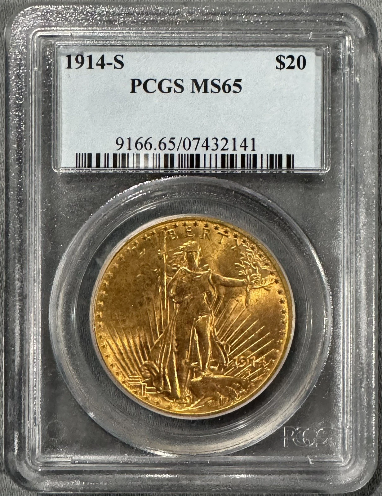1914-S $20 Saint-Gaudens Double Eagle PCGS MS65