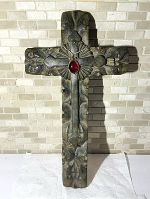 Handcrafted Decorative Cross   Mexican Resin Wall Art 15in