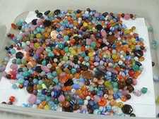 2 Pounds Assorted Shapes and Sizes India Handmade Multicolor Glass Beads (D-8) ⭐