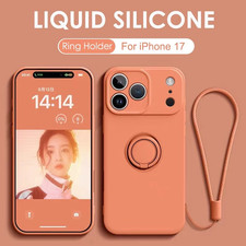 Liquid Silicone Ring Stand Magnetic Case for iPhone 17 Air 16E 15 14 13 12 11 UK