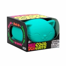 Schylling NeeDoh Cool Cats Squeeze Toy Blue Cat, Ages 3 