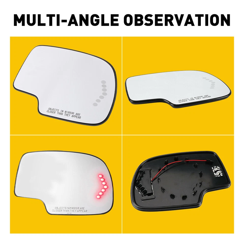 Espejo retrovisor lateral derecho pasajero vidrio calefacción coche señal de giro para GMC Yukon 2003-2006 Foto 4 de 4