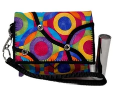 Multicolor-Circle-Handmade-Wristlet-Money-Coin-ID-Credit Card-Mini-Bifold-Wallet