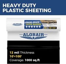 Alorair CrawlSpace Vapor Barrier 12 Mil 10' X 100'  Thicken Waterproof Moisture
