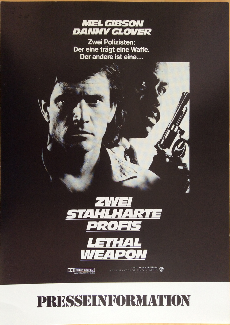 Lethal Weapon German pressbook Zwei stahlharte Profis Mel Gibson