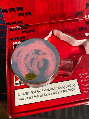 Vintage Marlboro Glass Ashtray Horseshoe Theme Birthday Promotional Item NEW - Picture 2 of 2