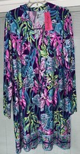 NWT Lilly Pulitzer Chillylilly Andrienne UPF Dress Party All the Tide Engine XXL
