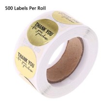 500Pcs Thank You for Purchase Sticker 25cm Round Adhesive Sealing Labels Sticker