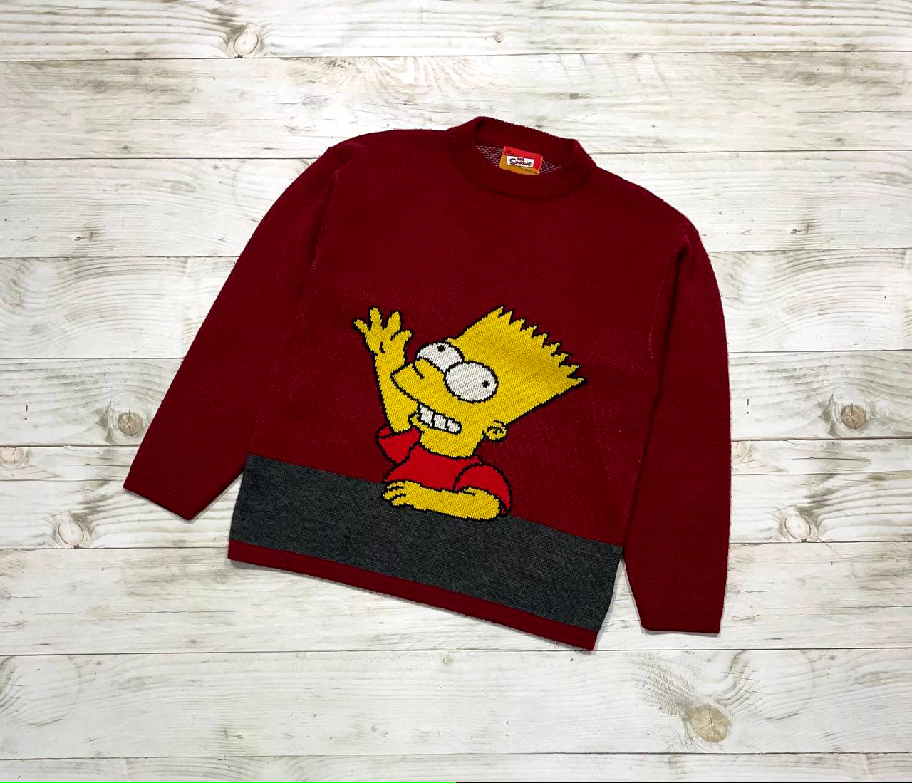 Sweat Vintage Simpsons Garçon XS Gris - Squelettes Drôles Et Flocage Retro