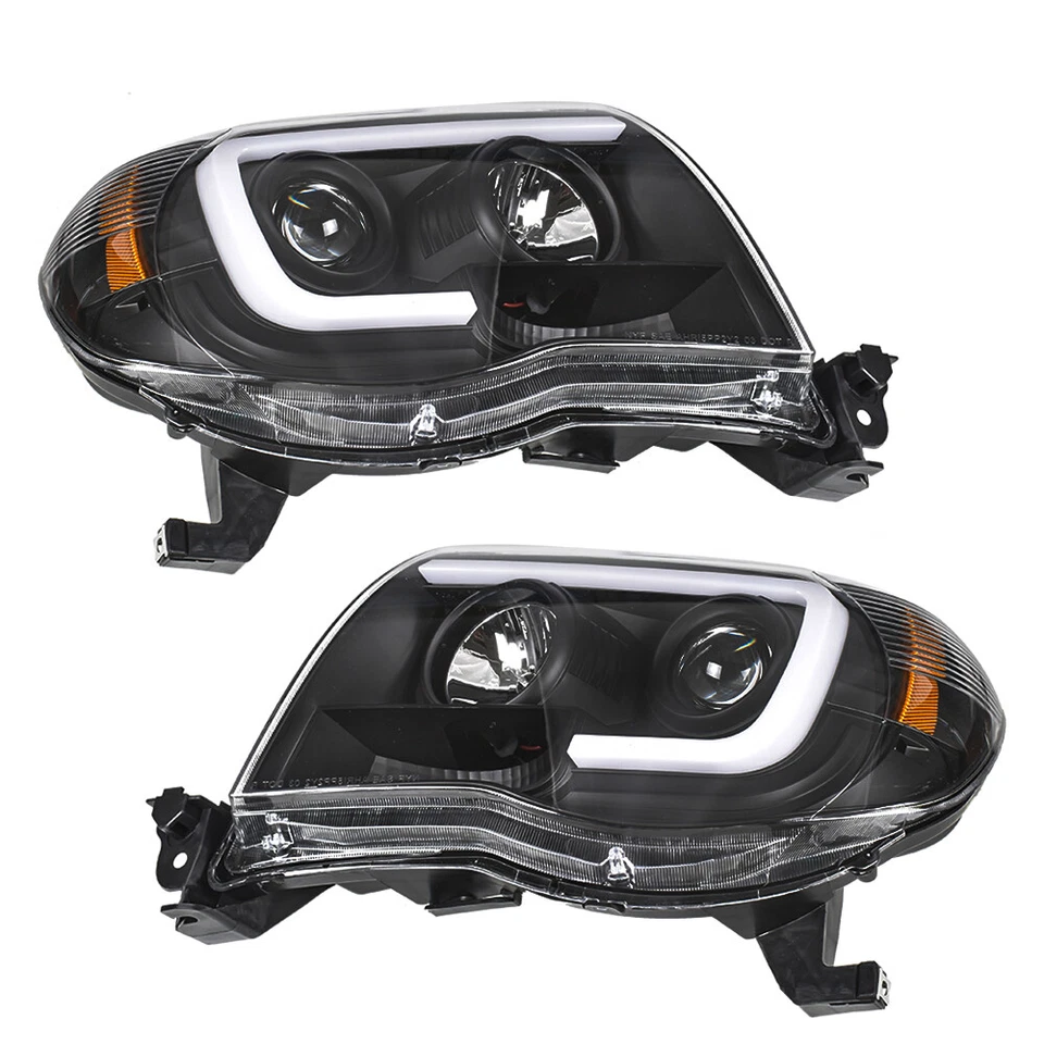 Faros de laboratorio derecho+izquierdo para proyector LED negro Toyota Tacoma 2005-2011 Foto 3 de 4