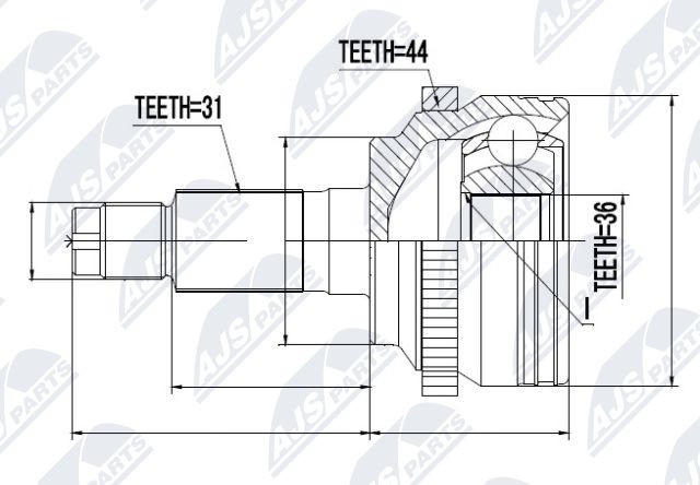 NPZ-MZ-053 NTY Joint Kit, drive shaft for MAZDA