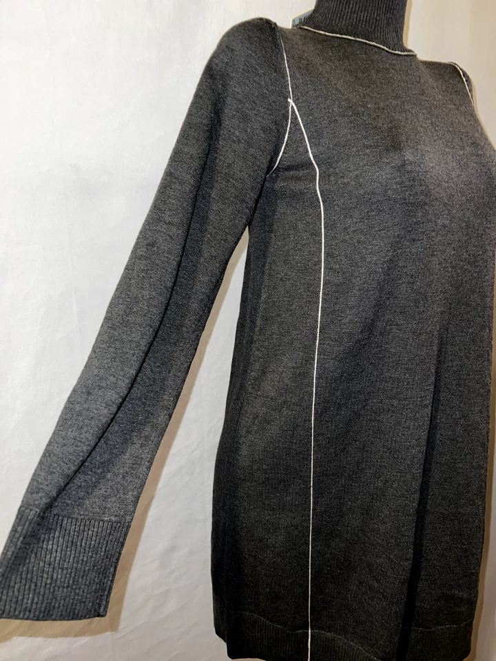 Nuevo Vestido Suéter MAX STUDIO Para Mujer Talla M Gris Carbón Manga Larga Cuello Simulado Foto 3 de 4