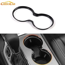Black Gear Shift Cup Holder Cover Trim Overlay Decor for Jeep Grand Cherokee 11+