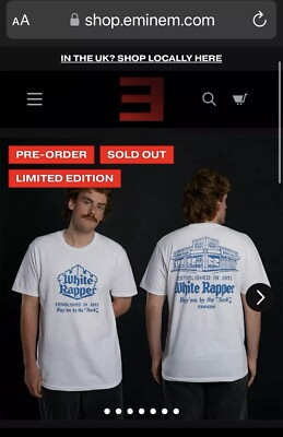 Eminem White Rapper X White Castle Size Large Short Sleeve T-Shirt