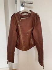 "Twin Set" dolce giacca di pelle bambina nocciola taglia 128