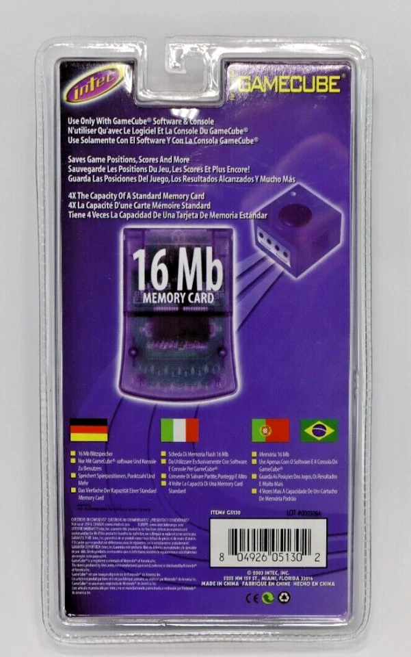 Intec Nintendo GameCube 16 MB Memory Card NEW & SEALED Flash 251 Blocks 2003 - Image 2 of 2