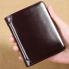 Mens RFID Blocking Leather Wallet Credit Card ID Holder Zipper Purse Waterproof