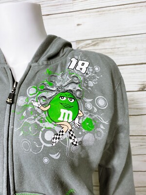 Nascar Chase Authentics M&M's Womens Hooded Jacket Size M Gray