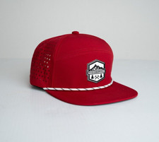 Rad Supply Co - Mountains Flat Brim Hydro Performance Adjustable Hat - Maroon