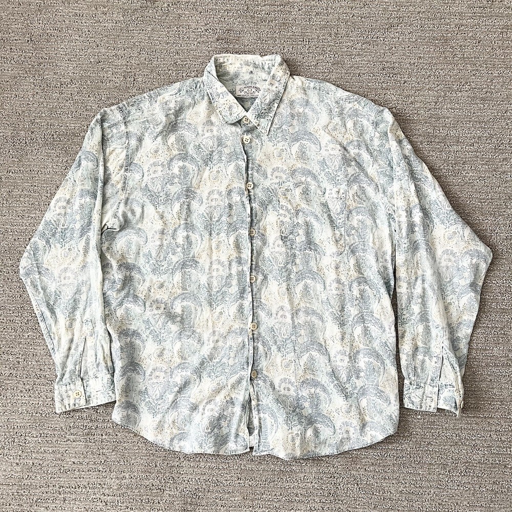 Vintage 80s Giorgio Armani Paisley Abstract Button Up Shirt Designer Size Large