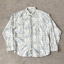Vintage 80s Giorgio Armani Paisley Abstract Button Up Shirt Designer Size Large