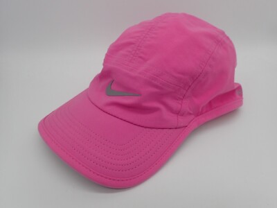 Nike AW84 Dri-FIT Running Hat Womens OSFM Pink Black 5-Panel Mesh Cap 848376-631 Nike AW84 Dri Fit 5 Panel Hat Cap Pink Fuchsia Reflective  main image 4