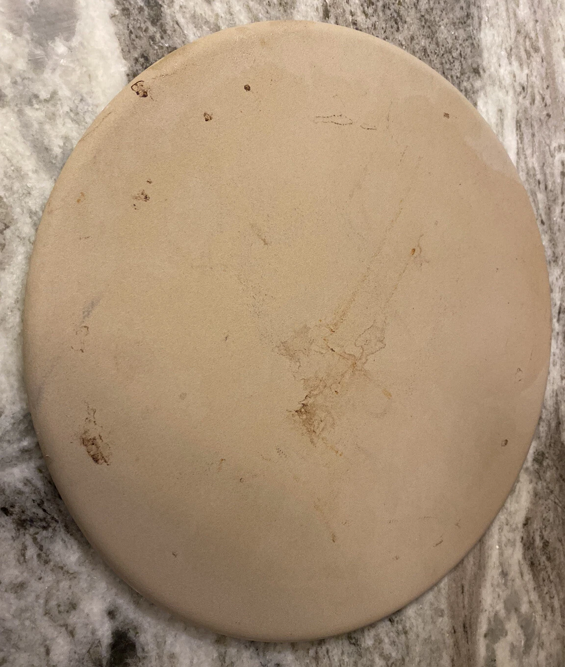 The Pampered Chef 13" Round Baking Pizza Stone Family Heritage Stoneware Flat