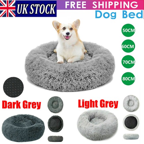 Extra Large Dog Cat Pet Calming Bed Comfy Fluffy Soft Dog Beds Round