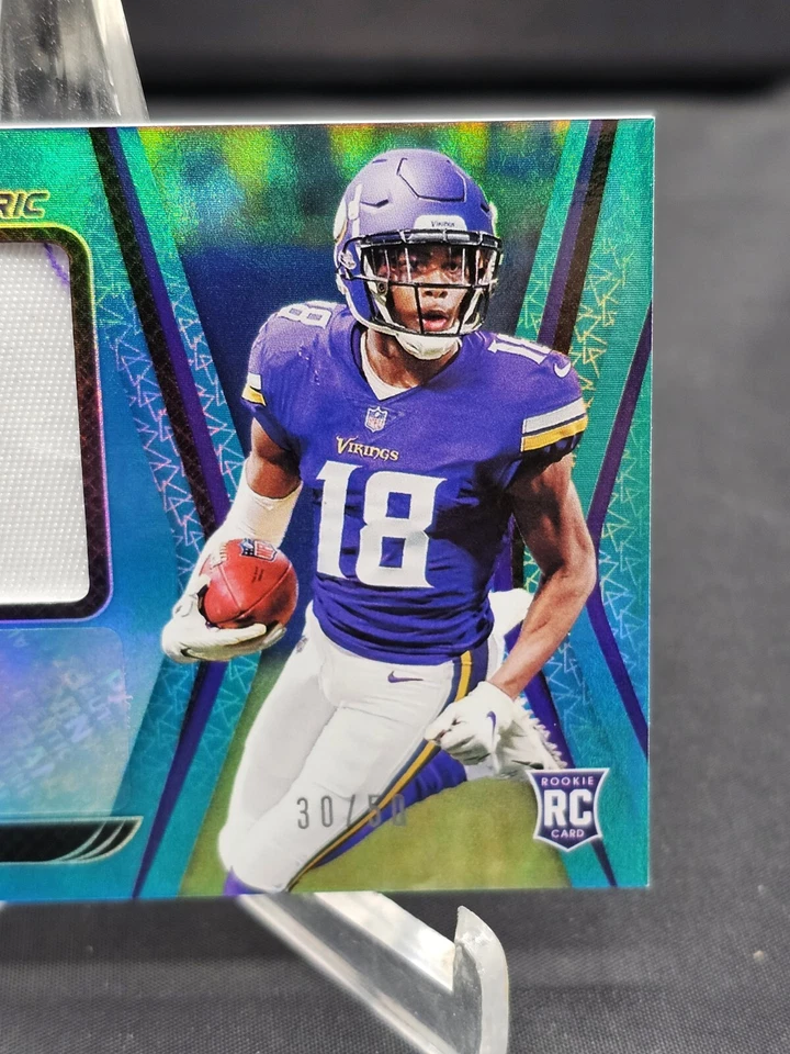 2020 Certified Justin Jefferson Mirror Teal Freshman Rookie Patch Auto 30/50 RPA - Image 3 of 4