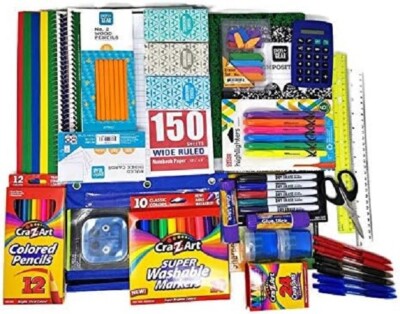 48 piece School Supply Bundle Lot ~ Notebooks Folders Pens Calculator Ear Buds