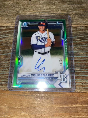 Carlos Colmenarez Bowman Chrome 1st Green Refractor 51/99 🔥🔥🔥 Tampa Bay Rays