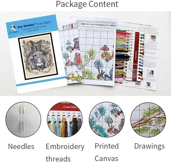 Punto de Cruz Estampado Happy Forever 11CT, J372 Cruz de Lirio, Talla 9''x14"" Foto 2 de 4