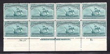 U.S. SC.#232- 1893 3c COLUMBIAN  ISSUE-PL. # BLOCK OF 8-MINT-CAT. $1,175.00